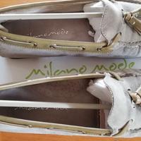 Mocassini in camoscio grigio n. 38