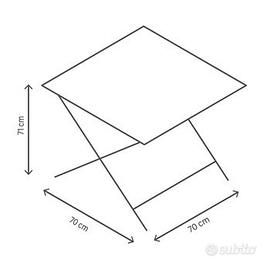 Tavolo pieghevole e 4 sedie