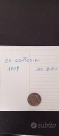 moneta 20 centesimi 1909