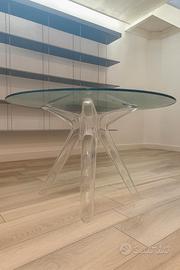 KARTELL tavolo SIR GIO con piano tondo (Fumé)