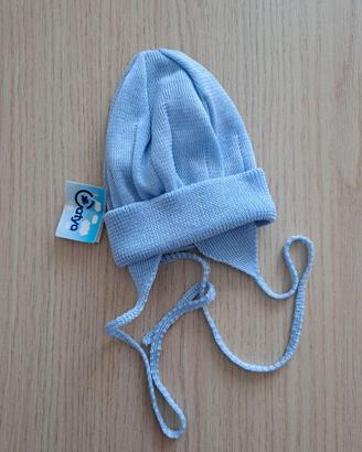 Cuffia cotone neonato/a azzurra
