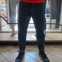 Jeans uomo blu carrot cropped