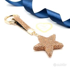 Portachiavi stella stellina Brillantini rosa