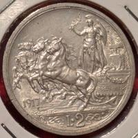 2 Lire Quadriga Briosa 1917 RARA Regno d'Italia