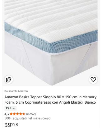 Topper amazon letto singolo 