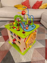 Cubo in Legno Hape con Animaletti di Campagnia