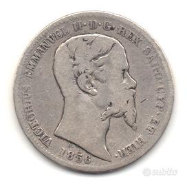 ITALIA Regno di Sardegna 1856-1 Lira argento #W
