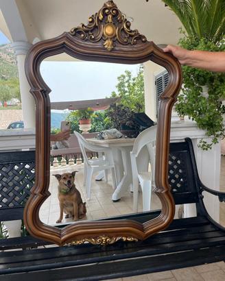 specchio ingresso in legno vintage