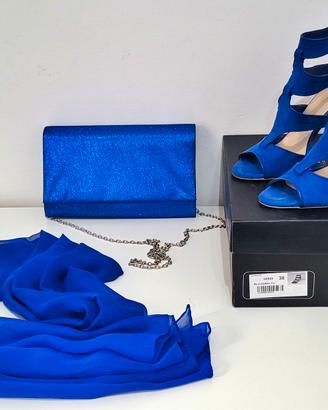 Scarpe Primadonna blu n. 38 + borsa + pashmina