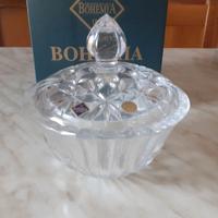 Cristallo di Bohemia porta caramelle con coperchio