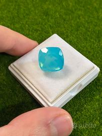 Opale blue 14.40 ct taglio Cushion certificato