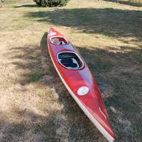 Kayak / canoa vetroresina 2 posti timone accessori