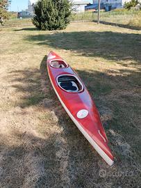 Kayak / canoa vetroresina 2 posti timone accessori