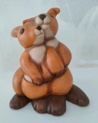 Statuetta Thun *Coppia di Canguri" 30x20cm. Perfet
