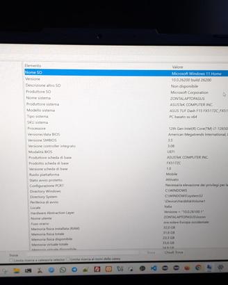 ASUS Notebook Gaming i7 HD 500GB RAM 32GB DDR5