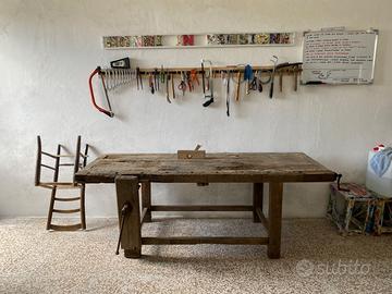 Tavolo da falegname+tavolo da disegno vintage
