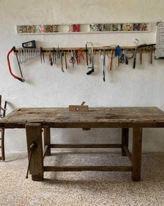 Tavolo da falegname+tavolo da disegno vintage