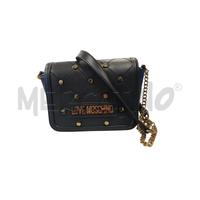 BORSETTA D LOVE MOSCHINO NERA BORCHIE DORATA