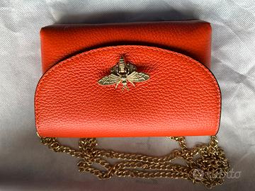 Borsa vera pelle arancione