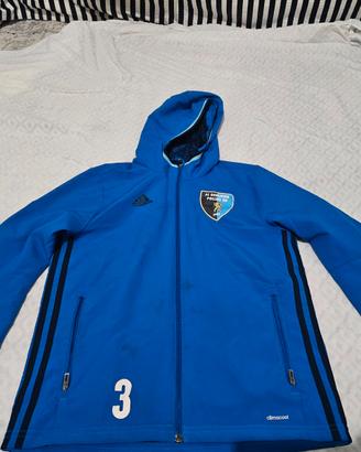 Giacca Impermeabile con Cappuccio Adidas Blu