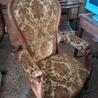 poltrona antica reclinabile