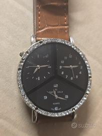 Orologio “Swiss Gold” multi‑fuso orario – Vintage/