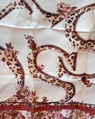 Foulard vintage Guess 100%seta  animalier 