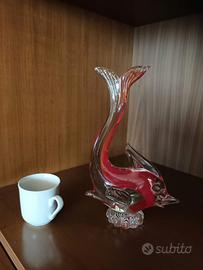 Splendida Scultura Pesce in Vetro di Murano
