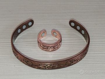 Bracciale ed anello in rame salute benessere 
