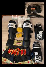 guantoni paratibie casco x thai boxe k1 solo stock