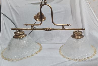 lampadario a bilanciere in  ottone antico