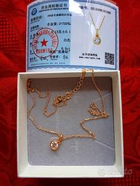 collana in argento,ciondoli o in oro,18k..con piet