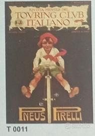 4 stampe pubblicitarie vintage PNEUS PIRELLI 48x68