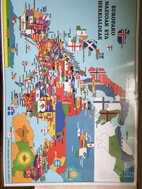 Cartina plastificata regioni e nazioni europee