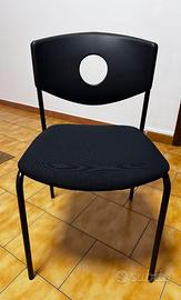 Set di 4 sedie da ufficio / sala d’attesa nere con