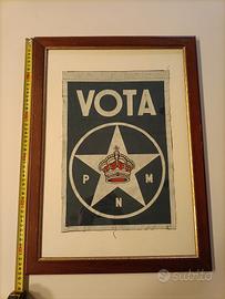 Manifesto tela cerata no elmetto tedesco