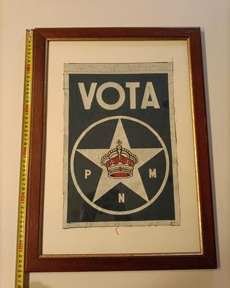 Manifesto tela cerata no elmetto tedesco