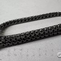 BRACCIALE TENNIS ORO BRUNITO 18kt. E DIAMANTI NERI