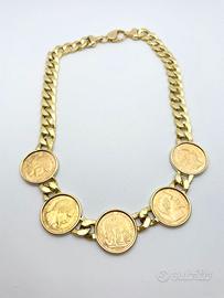 Collana oro 18KT con marenghi 22KT