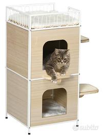 🐱 Mobile Tiragraffi e Cuccia per Gatti PawHut (Nu