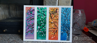 Quadro le quattro stagioni olio su tela