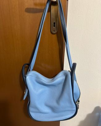 Borsa azzurra pelle
