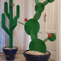 Vasi in terracotta con piante in legno