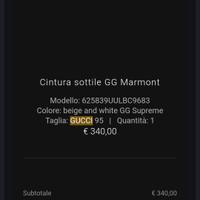 cinta gucci misura 95