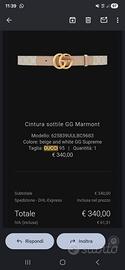 cinta gucci misura 95