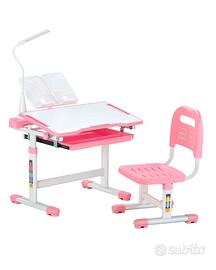 Set Scrivania e Sedia da Lavoro per Bambini Rosa