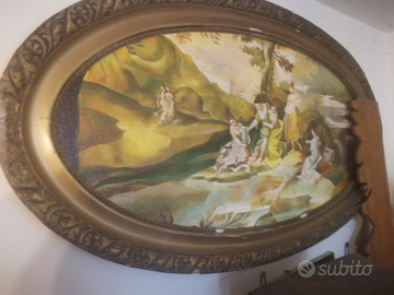 Antica cornice con opera ad olio