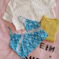 set3pezzi shein taglia L.maglia manica corta e top