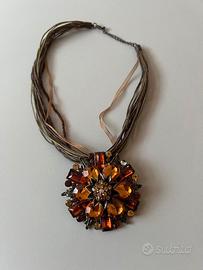Collana Floreale con strass Originale Nuova