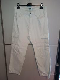 Pantaloni Cargo Bianchi